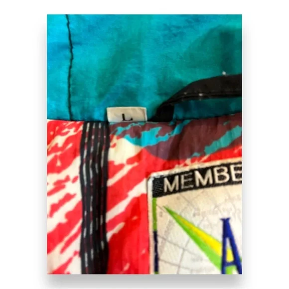Vintage Members Only All Points Color Bomb Graphic Print Retro Ski Jacket 1980’s - Picture 6 of 16
